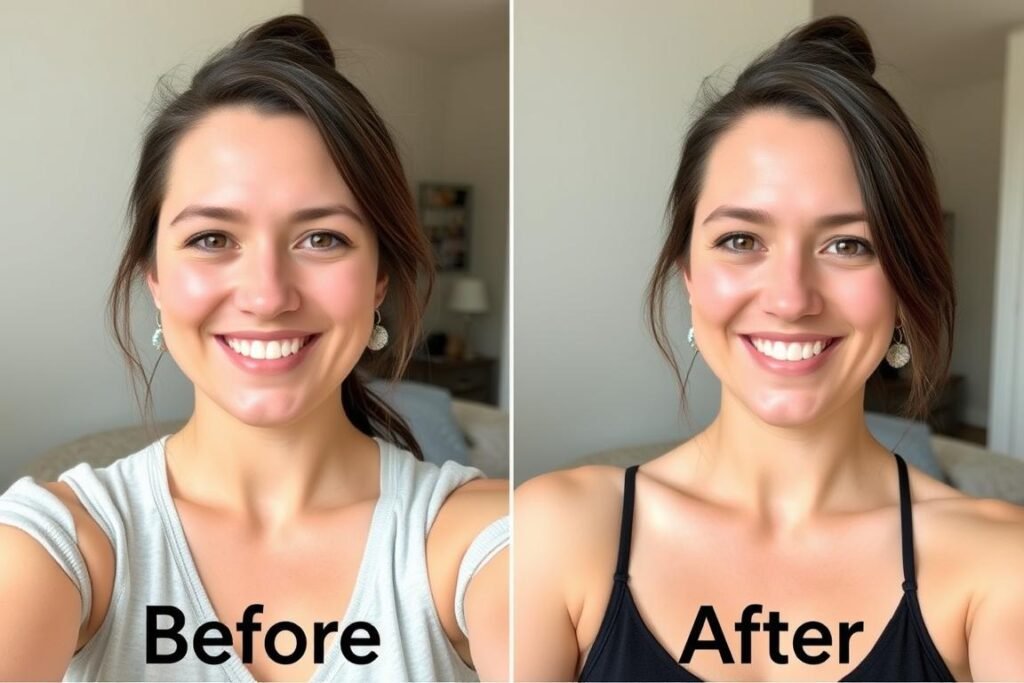 Before and after comparison of a person who completed the 1 month vegan challenge Before and after comparison of a person who completed the 1 month vegan challenge