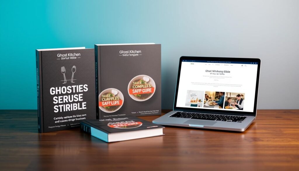 Complete Ghost Kitchen Startup Bible package with digital bonuses displayed Complete Ghost Kitchen Startup Bible package with digital bonuses displayed