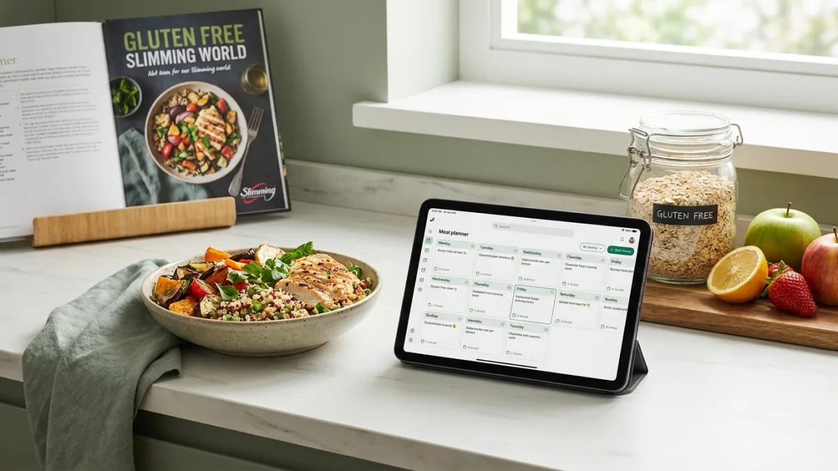 A page targeting the keyword "Gluten Free slimming world meals" and linking to the product.